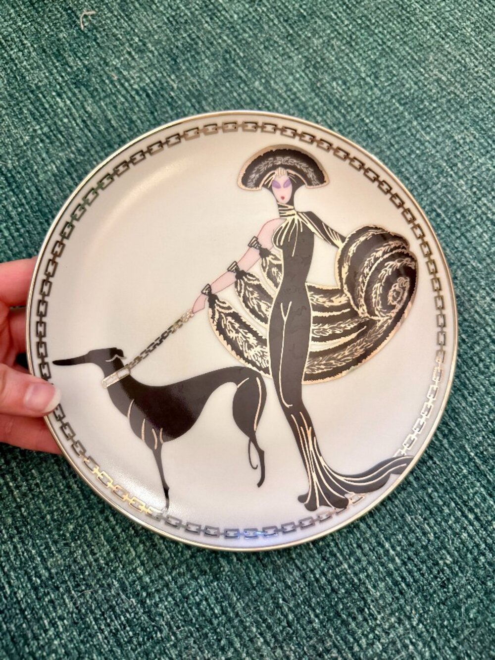 House of Erté Symphony in Black Franklin Mint Limited Edition Display Plate